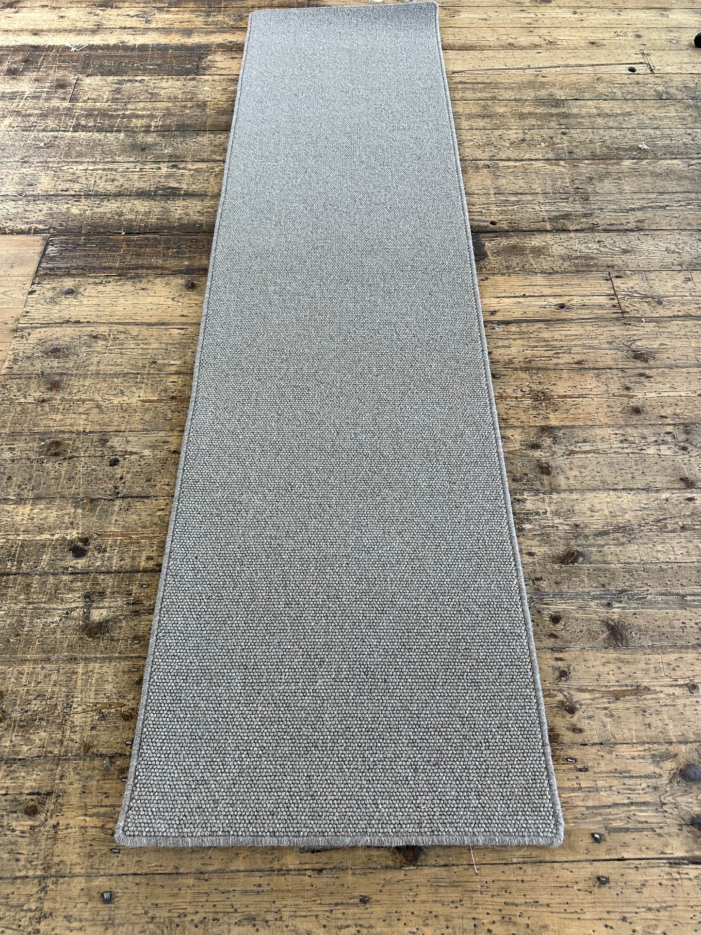 Pewter 100% wool hallway runner 70cm x 273cm
