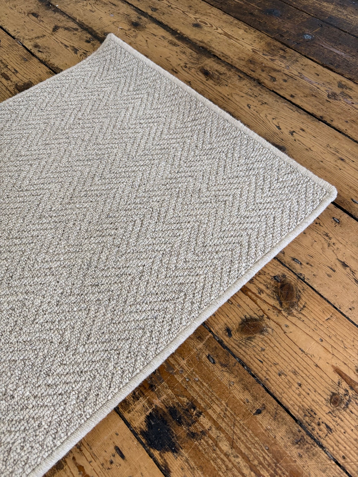 Harvest herringbone 100% wool hallway runner 66cm x 240cm