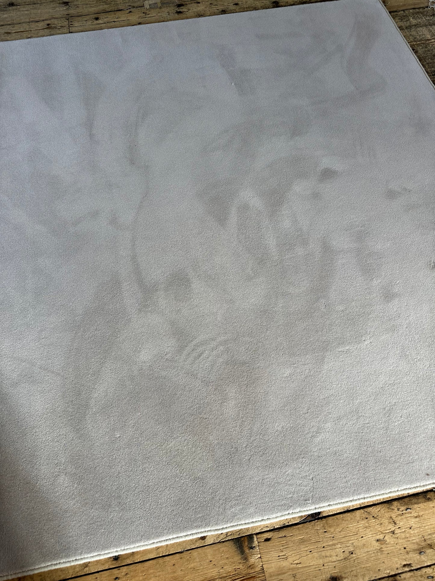 Mushroom velvet wool rug 201cm x 233cm