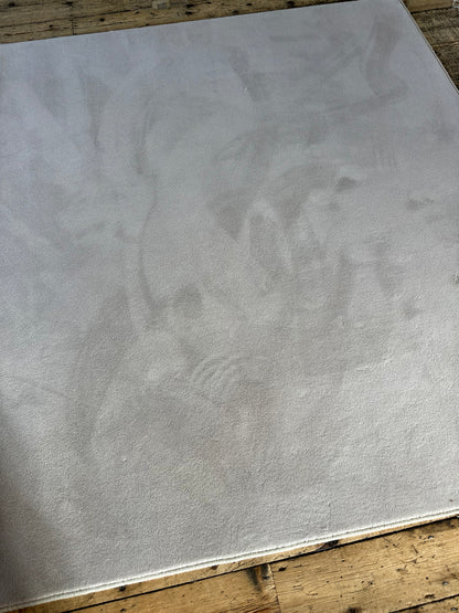 Mushroom velvet wool rug 201cm x 233cm