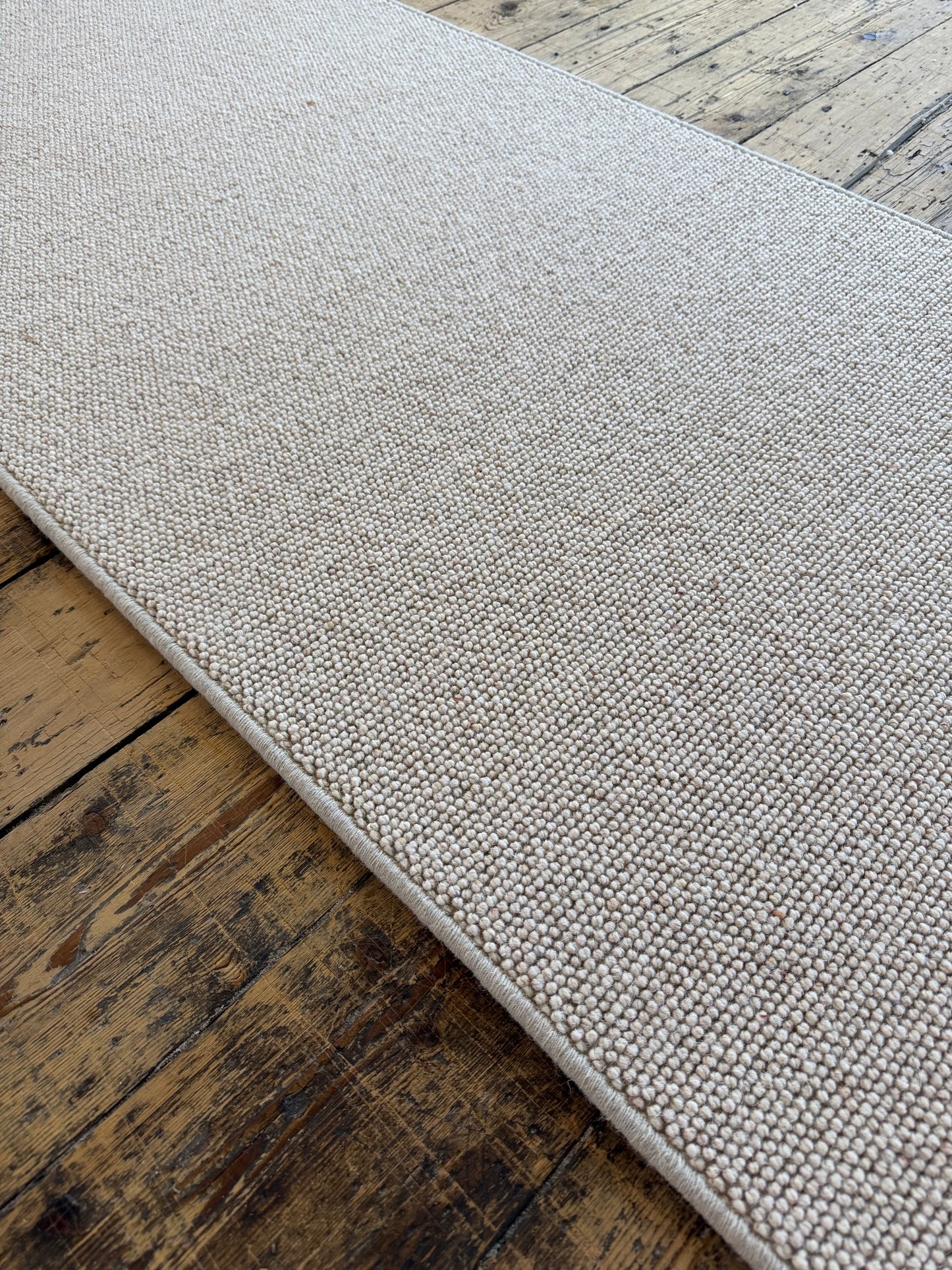 Irish cream 100% wool hallway runner 80cm x 355cm
