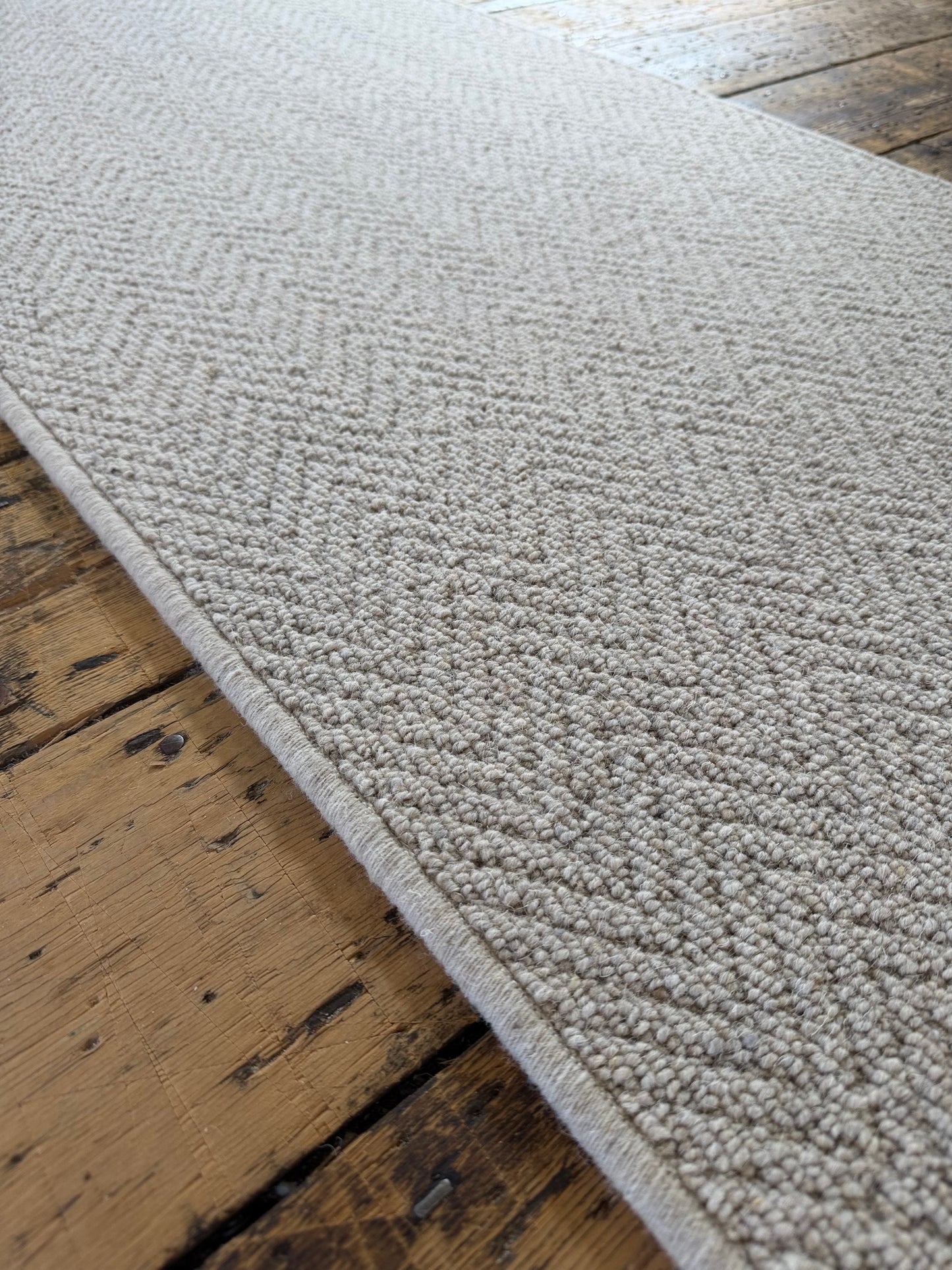 Harvest herringbone 100% wool hallway runner 66cm x 240cm