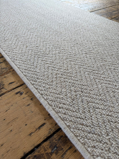 Harvest herringbone 100% wool hallway runner 66cm x 240cm