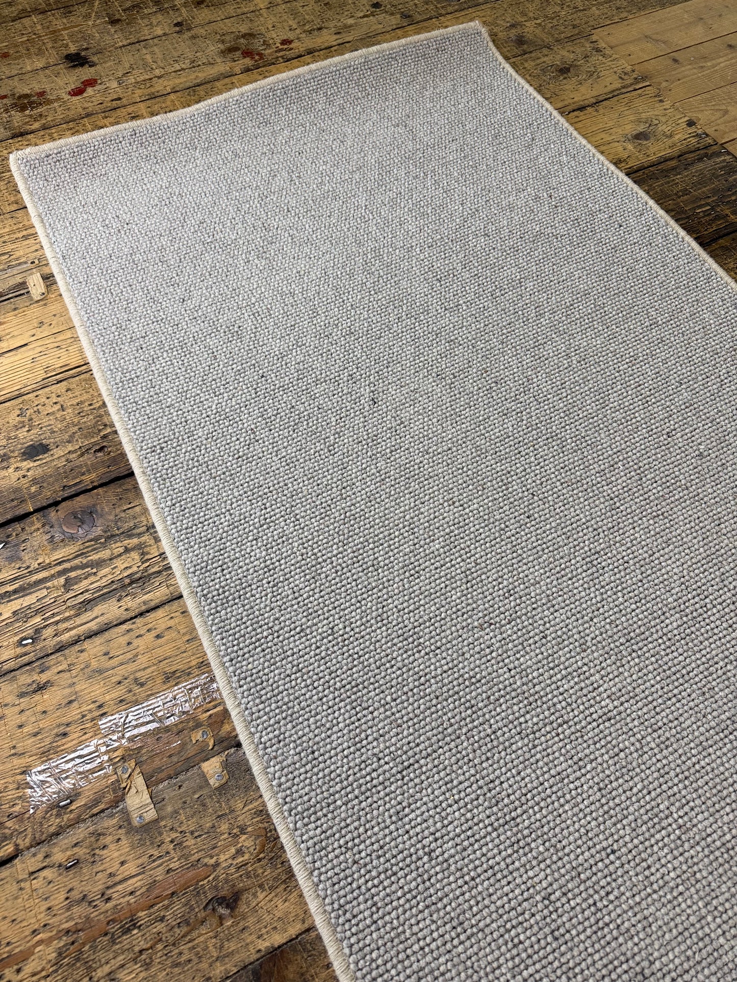 Pewter 100% wool hallway runner 80cm x 255cm