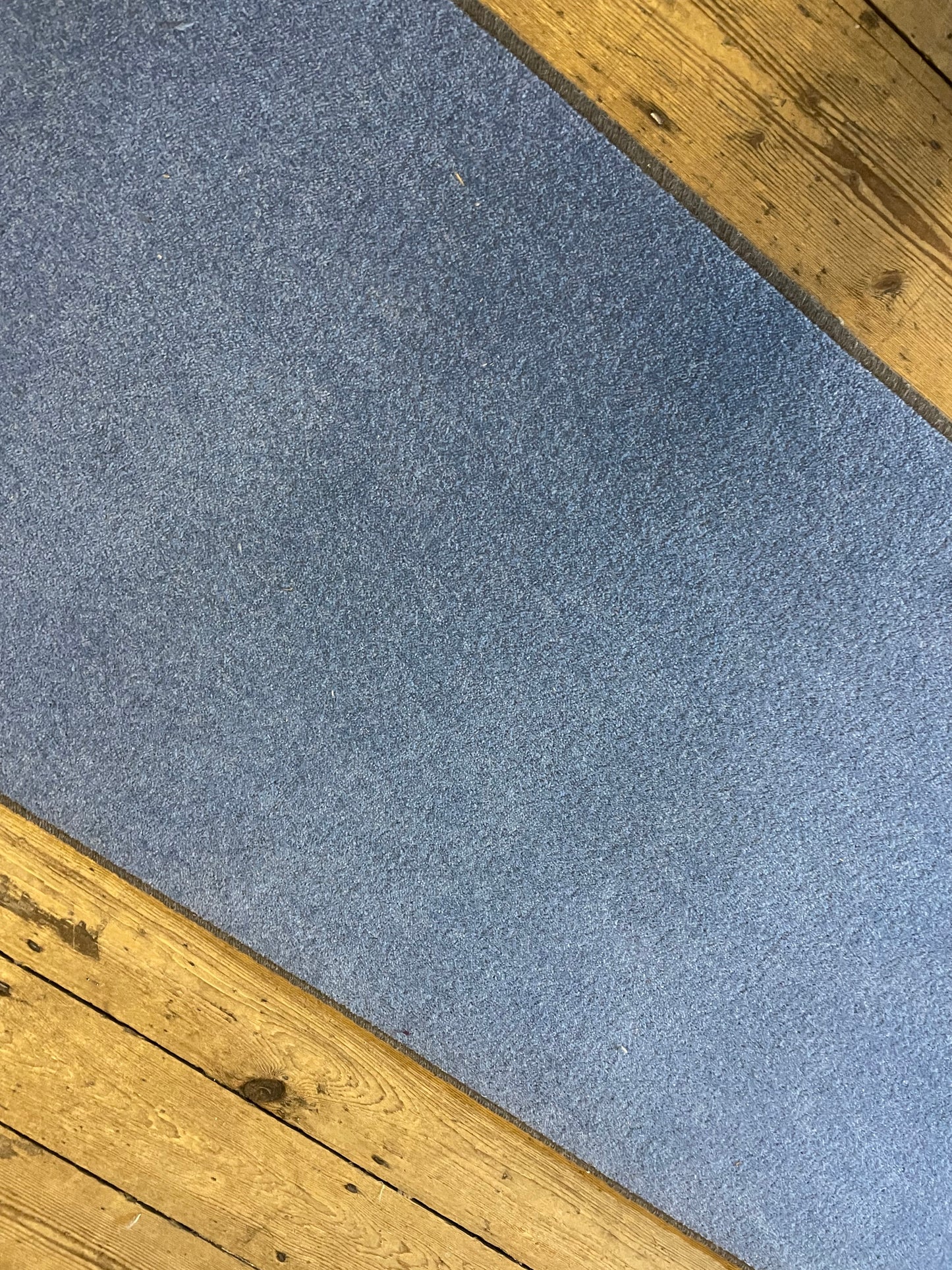 Blue wool hallway long runner 70cm x 295cm