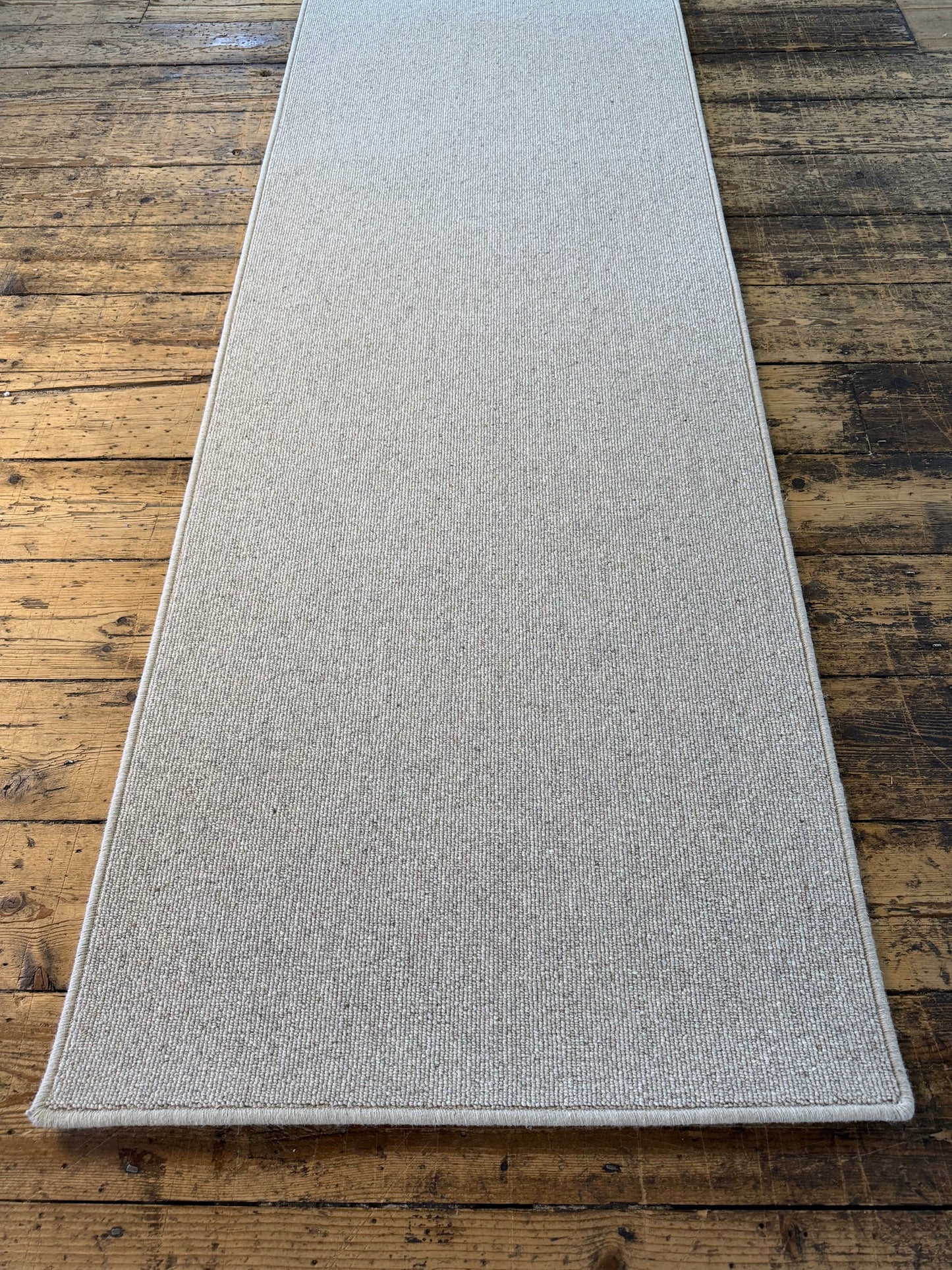 Oatcake 100% wool hallway runner 75cm x 353cm