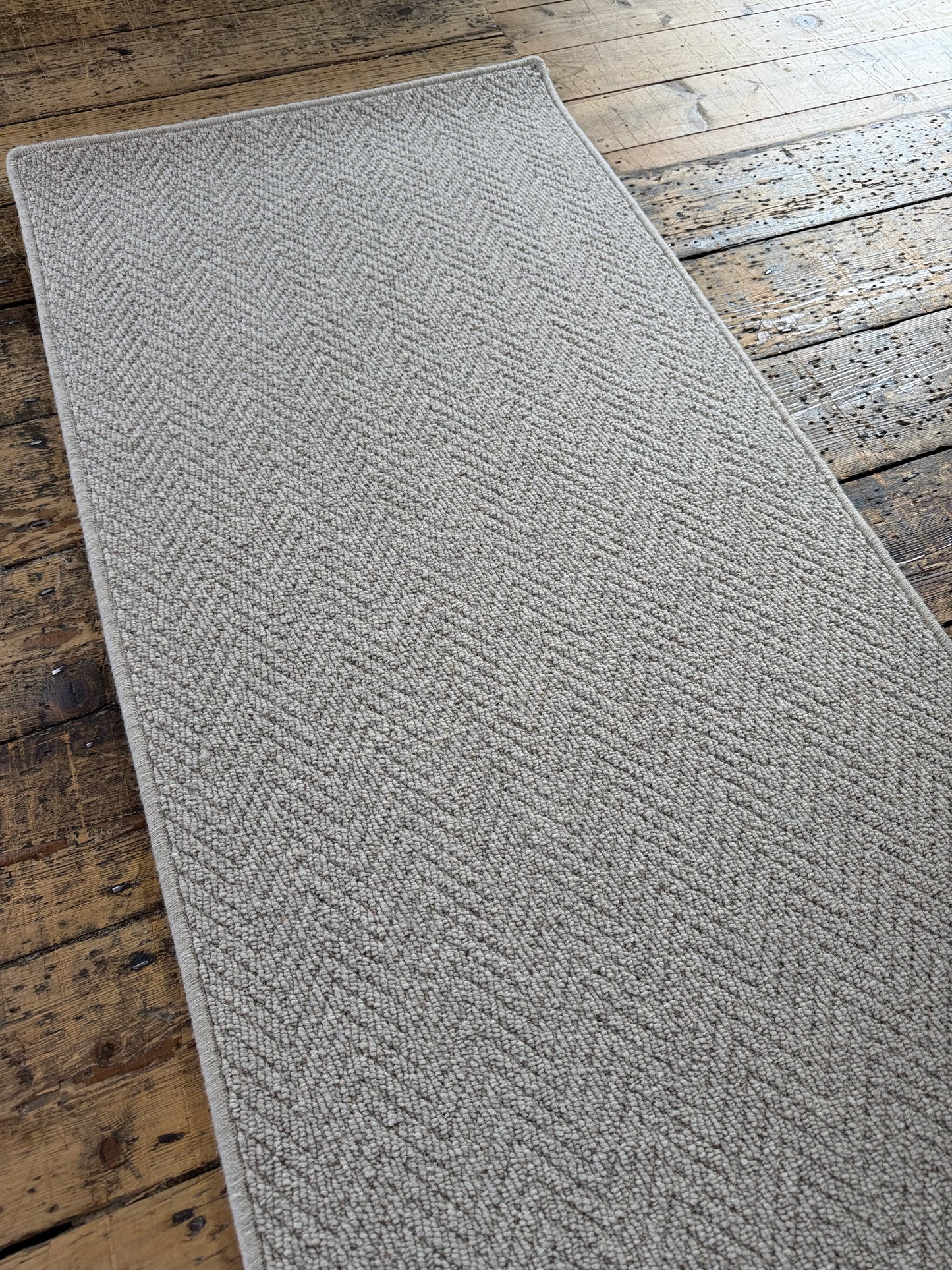 Harvest herringbone 100% wool hallway runner 66cm x 240cm