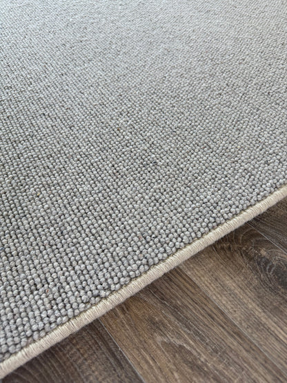 Dolphin grey 100% wool rug 200cm x 256cm