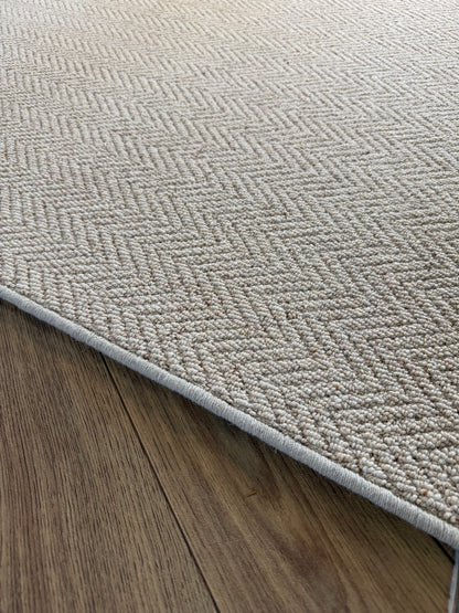 Shortbread herringbone 100% wool rug 155cm x 256cm