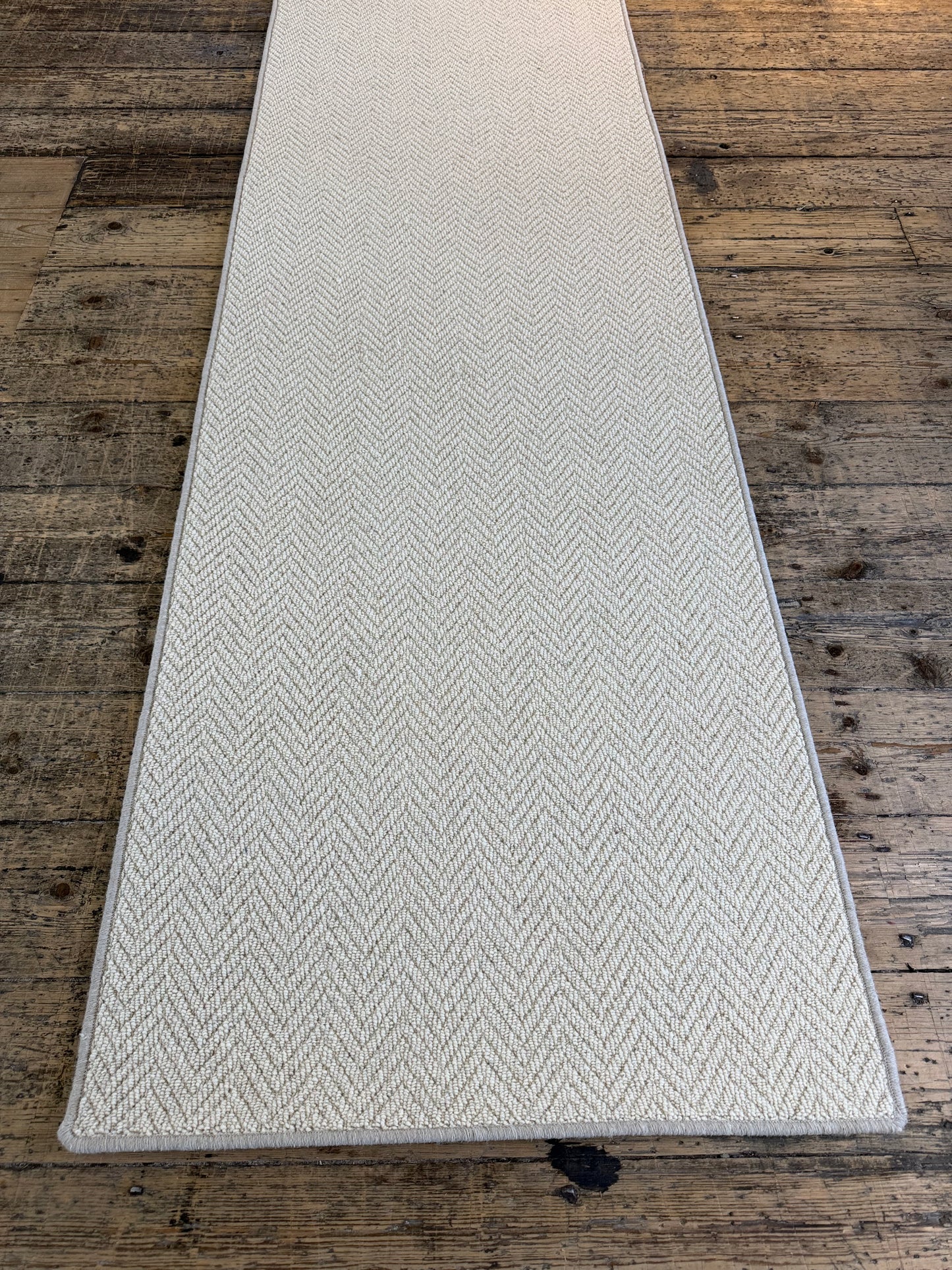 Blanc ivoire 100% wool hallway runner 80cm x 280cm