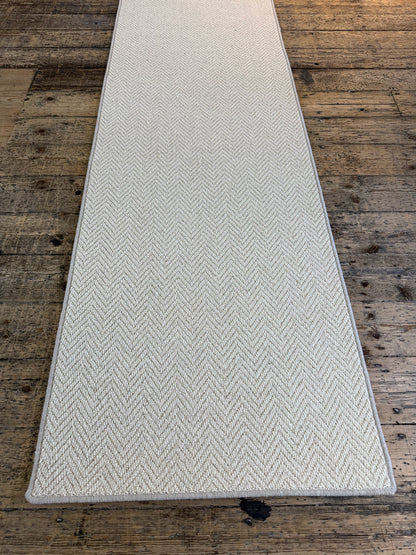 Blanc ivoire 100% wool hallway runner 80cm x 280cm