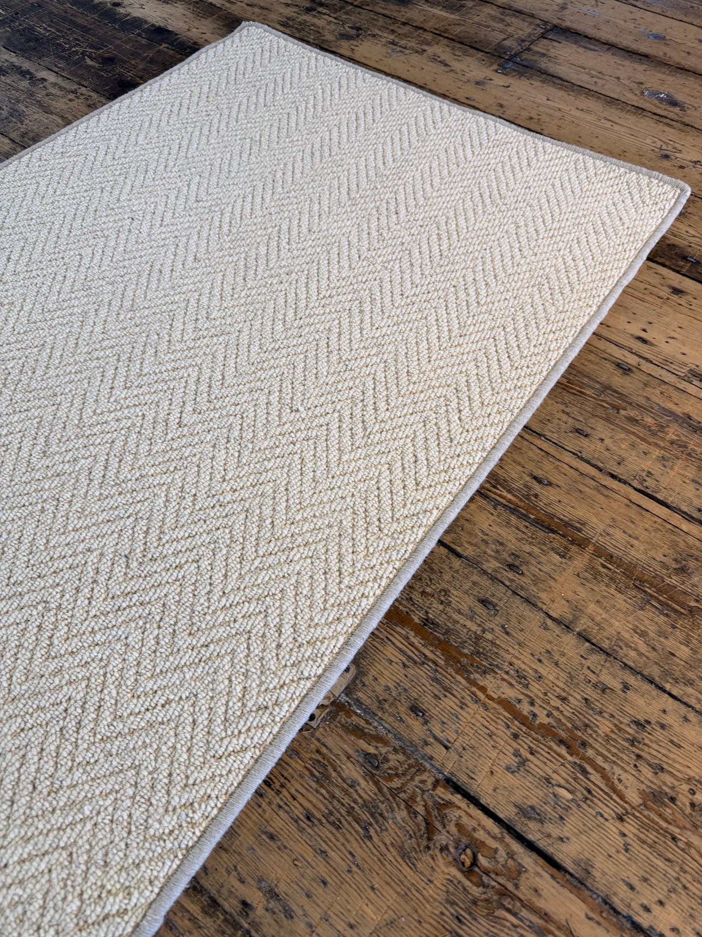 Blanc ivoire 100% wool hallway runner 80cm x 280cm
