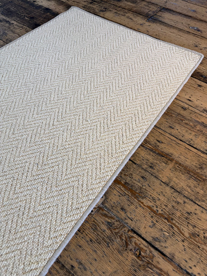 Blanc ivoire 100% wool hallway runner 80cm x 280cm