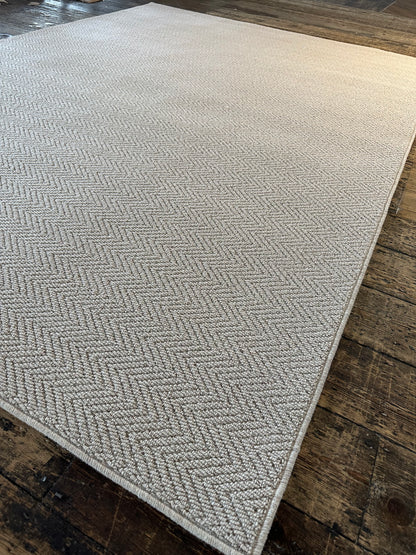 Herringbone 100% wool rug 190cm x 260cm