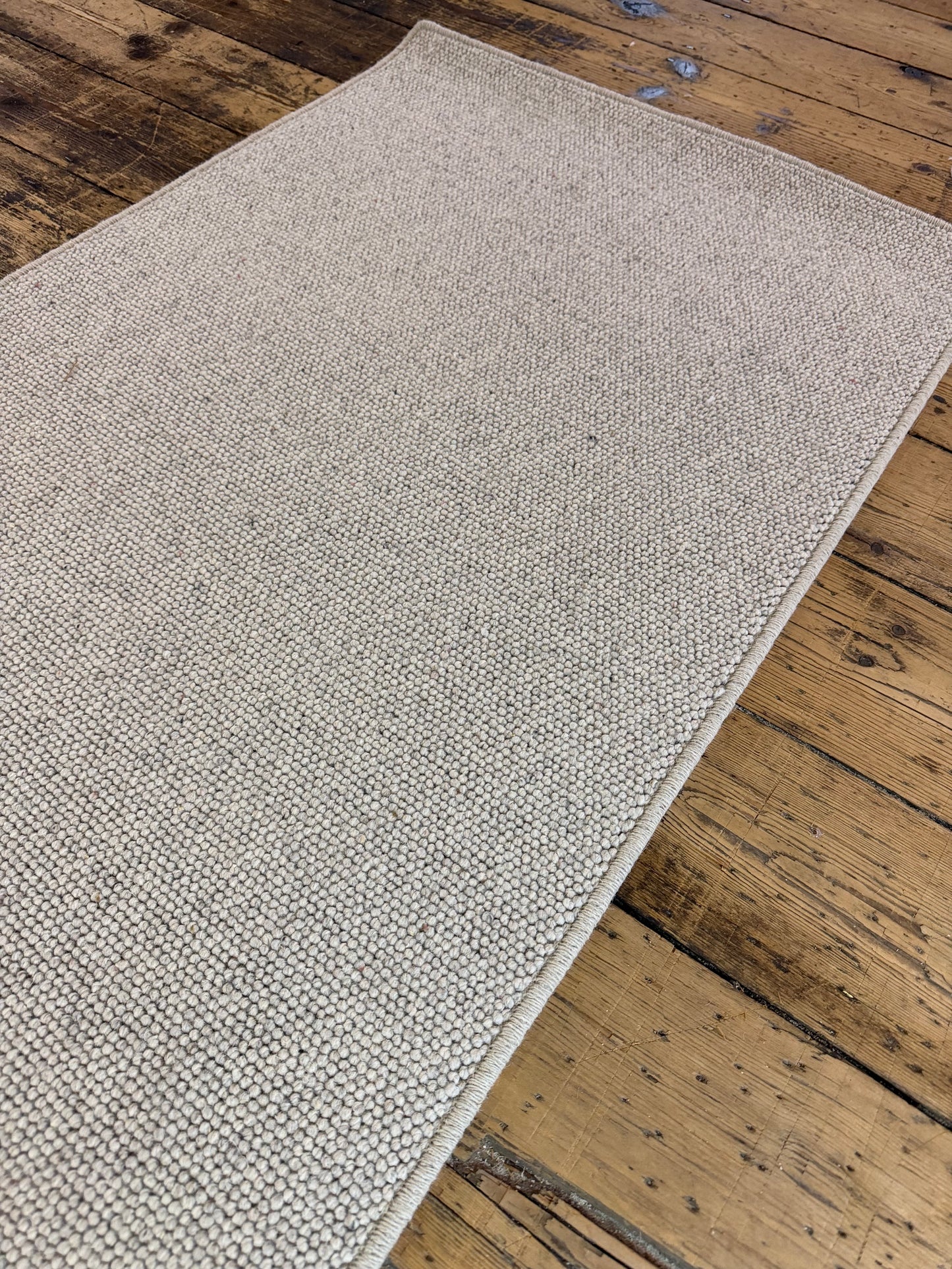 Pumice 100% wool hallway runner 70cm x 279cm