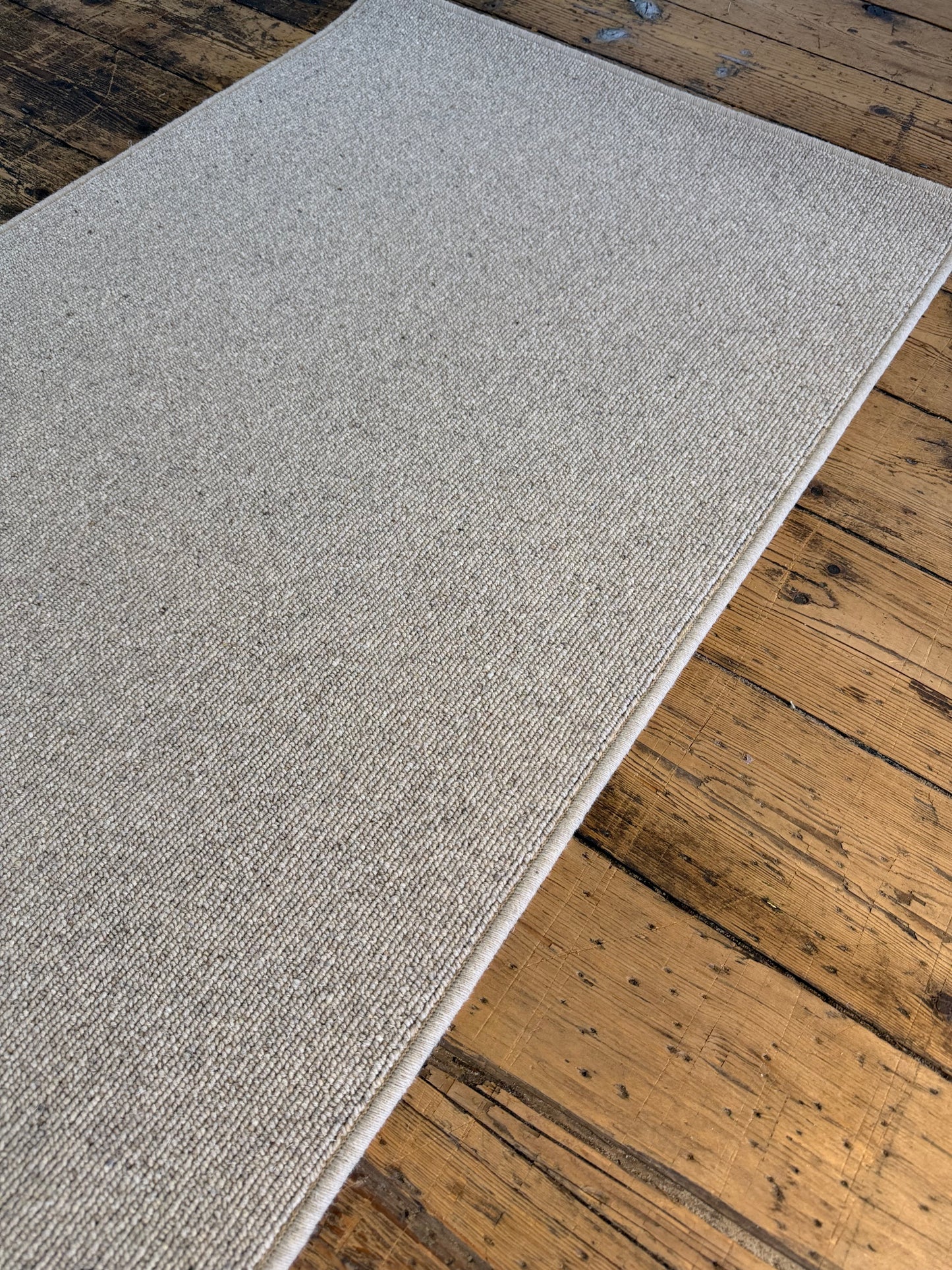 Oatcake 100% wool hallway runner 75cm x 353cm