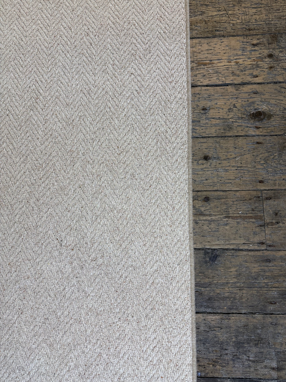 Pine herringbone 100% wool rug 385cm x 398cm