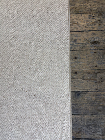 Pine herringbone 100% wool rug 385cm x 398cm