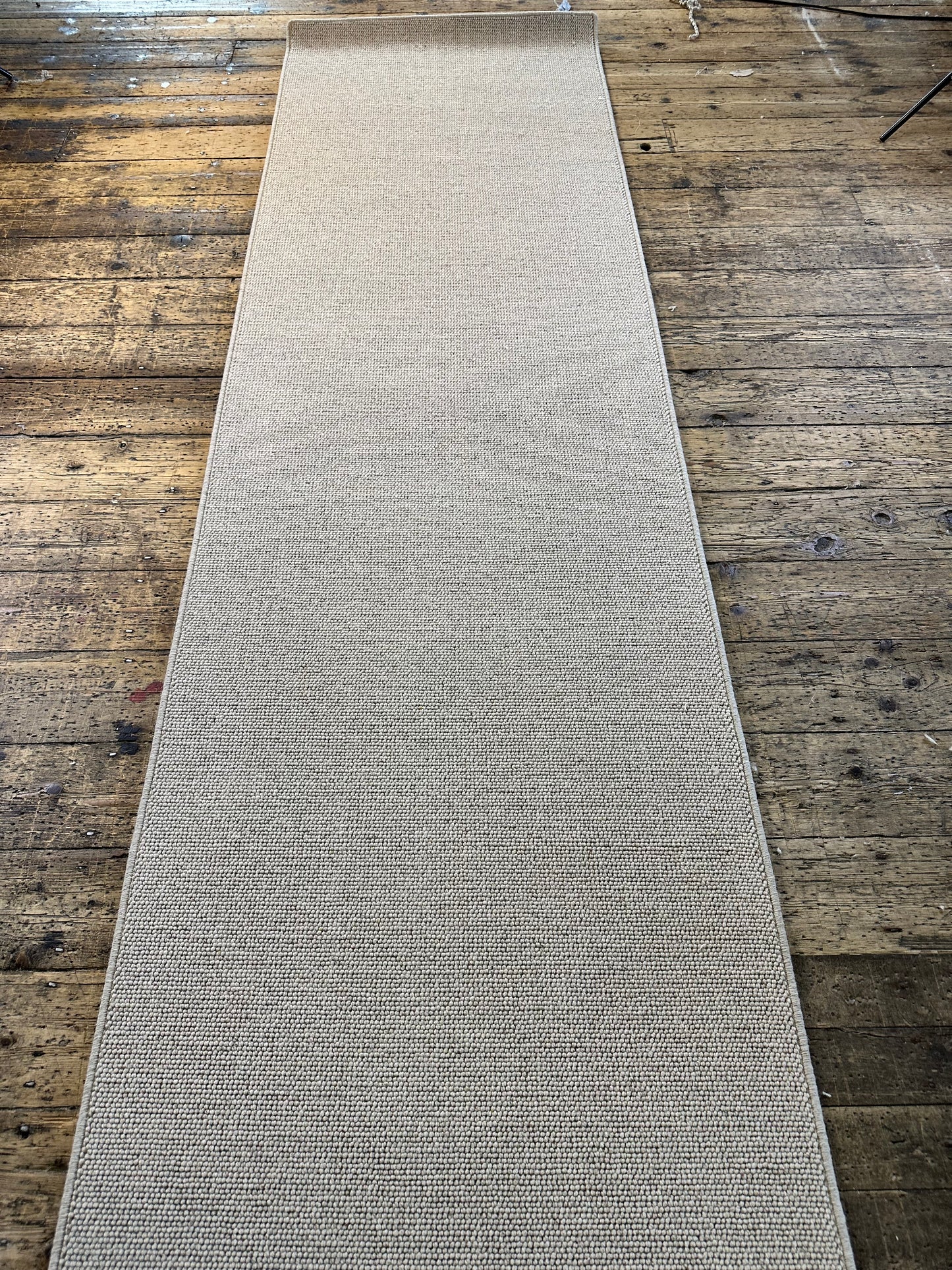 Flax 100% wool runner 90cm x 446cm