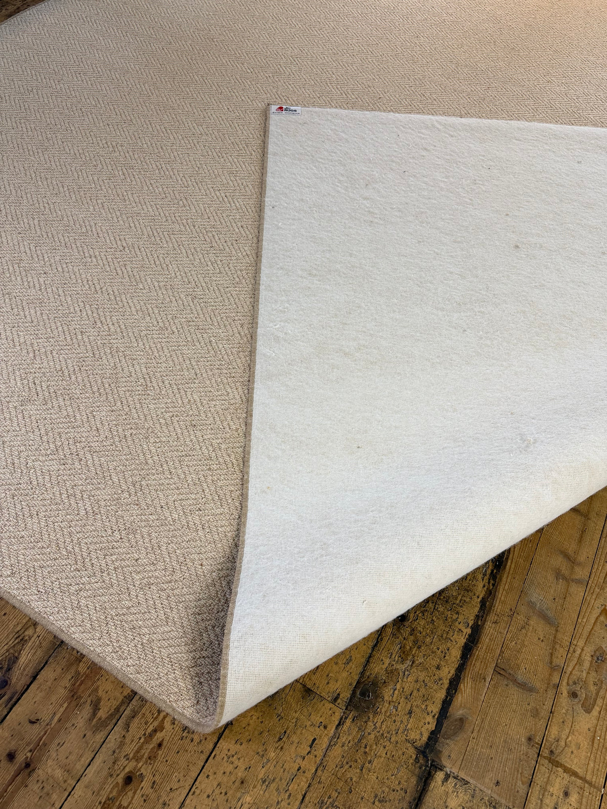 Pine herringbone 100% wool rug 385cm x 398cm
