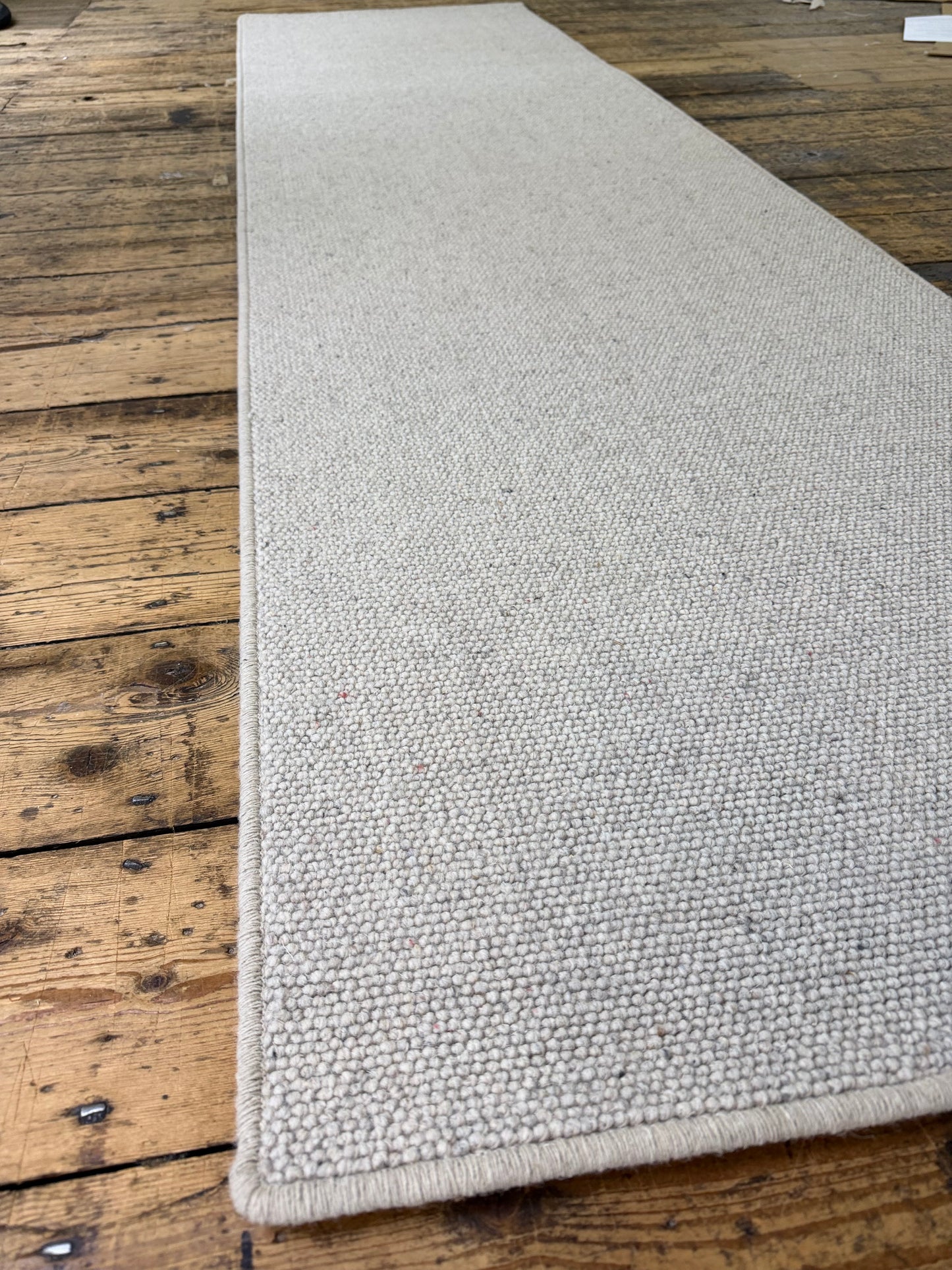 Pumice 100% wool hallway runner 75cm x 278cm