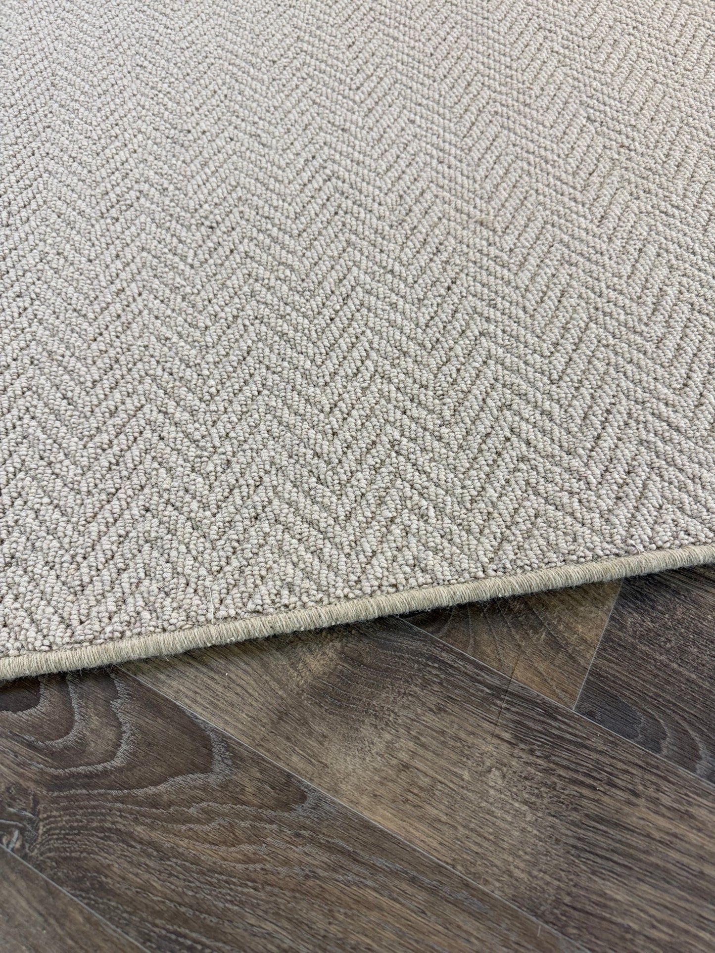 Aran herringbone 100% wool rug 240cm x 240cm