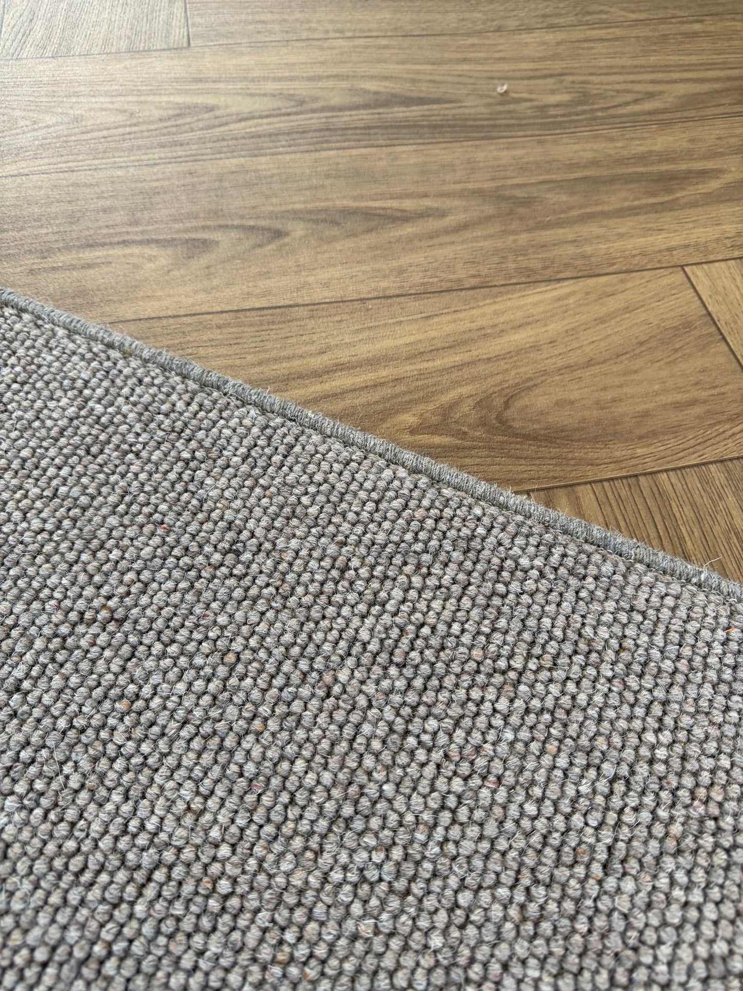 Slate grey 100% wool rug 260cm x 297cm