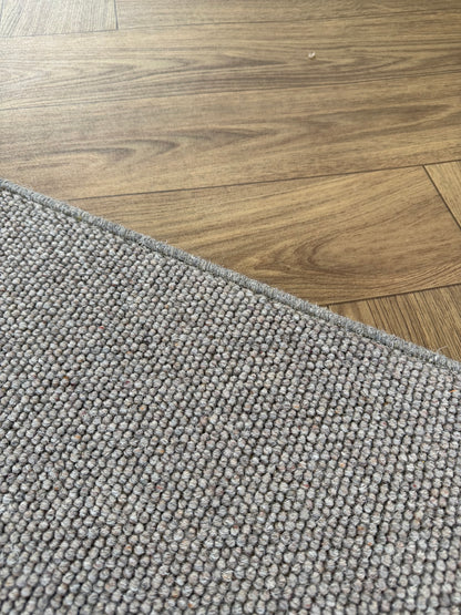 Slate grey 100% wool rug 260cm x 297cm
