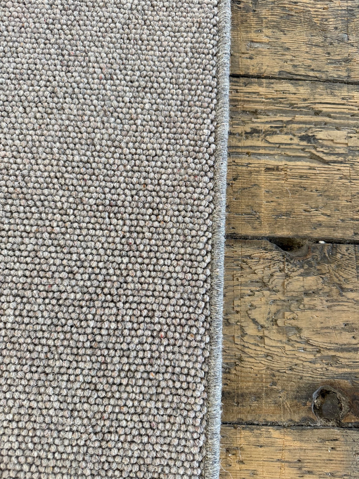 Slate grey 100% wool rug 260cm x 297cm