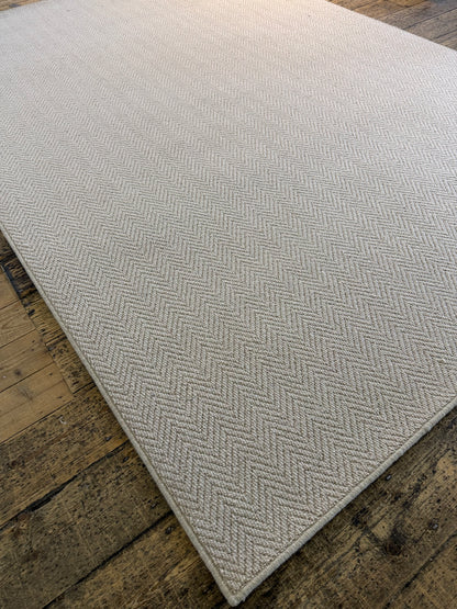 Oxford tone herringbone 100% wool rug 200cm x 290cm