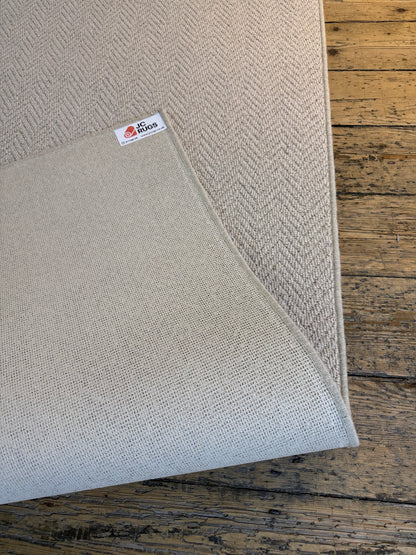 Oxford tone herringbone 100% wool rug 242cm x 300cm
