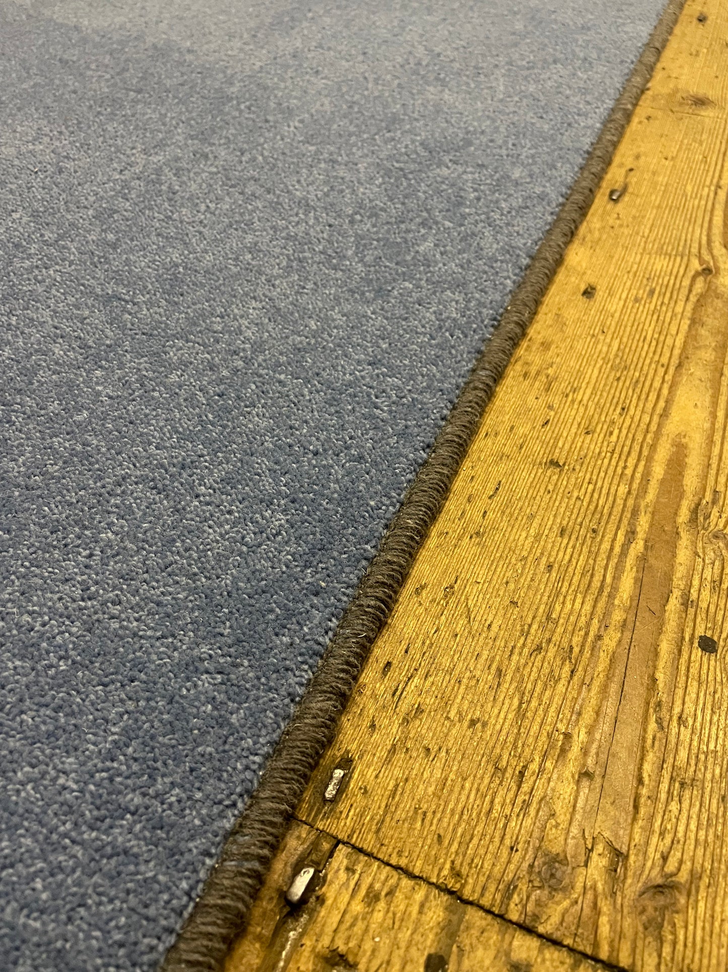 Blue wool hallway long runner 70cm x 295cm