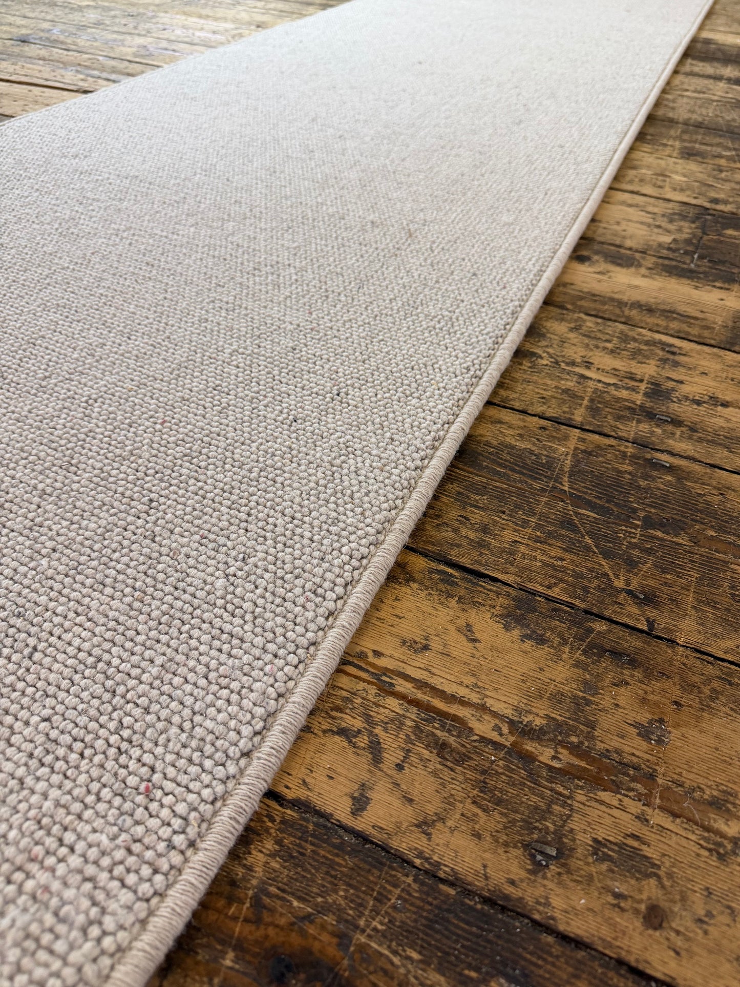 Pumice 100% wool hallway runner 70cm x 279cm