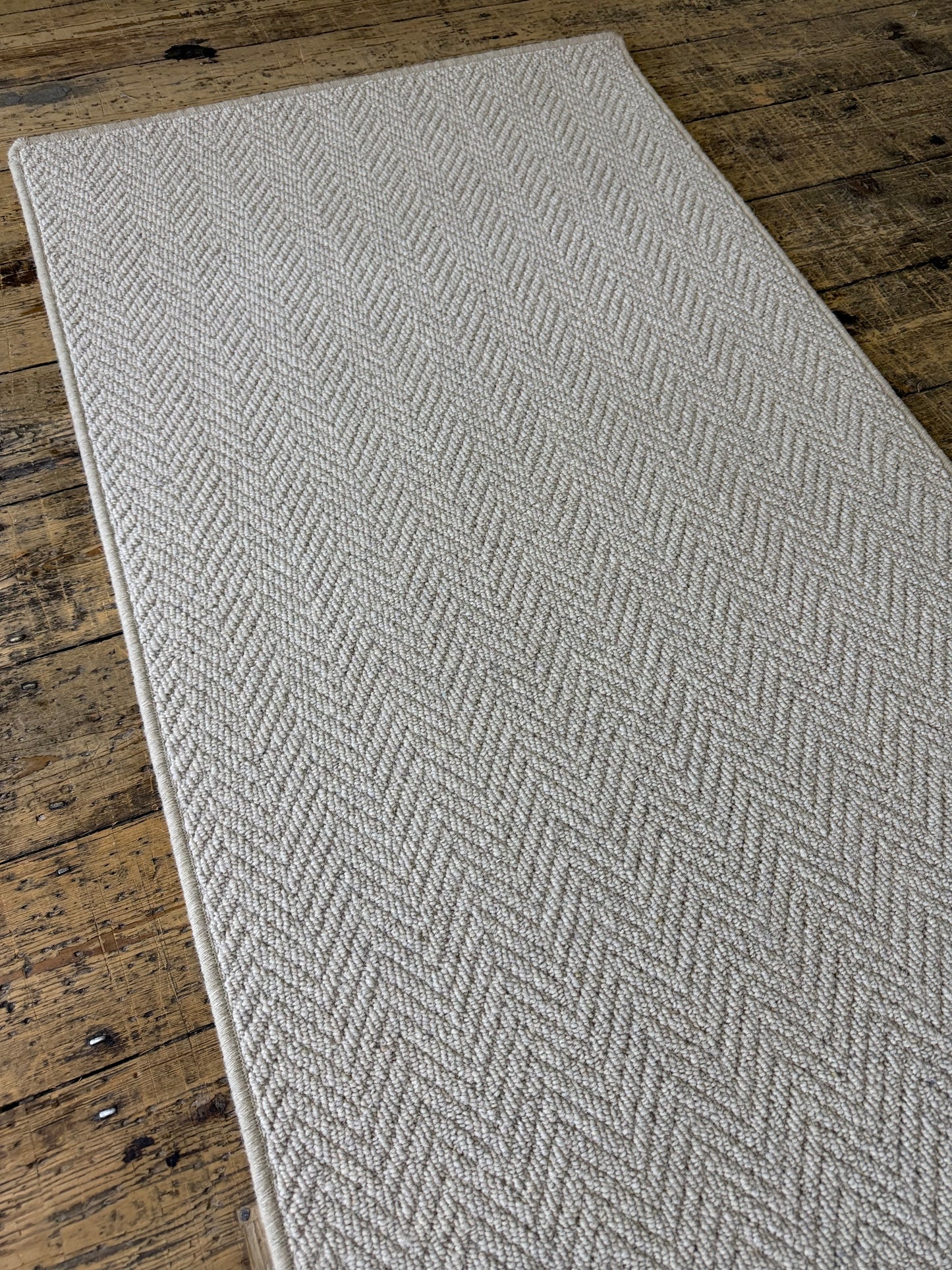 Aran herringbone 100% wool hallway runner 80cm x 350cm