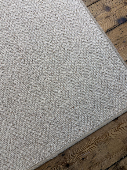 Pine herringbone 100% wool rug 385cm x 398cm
