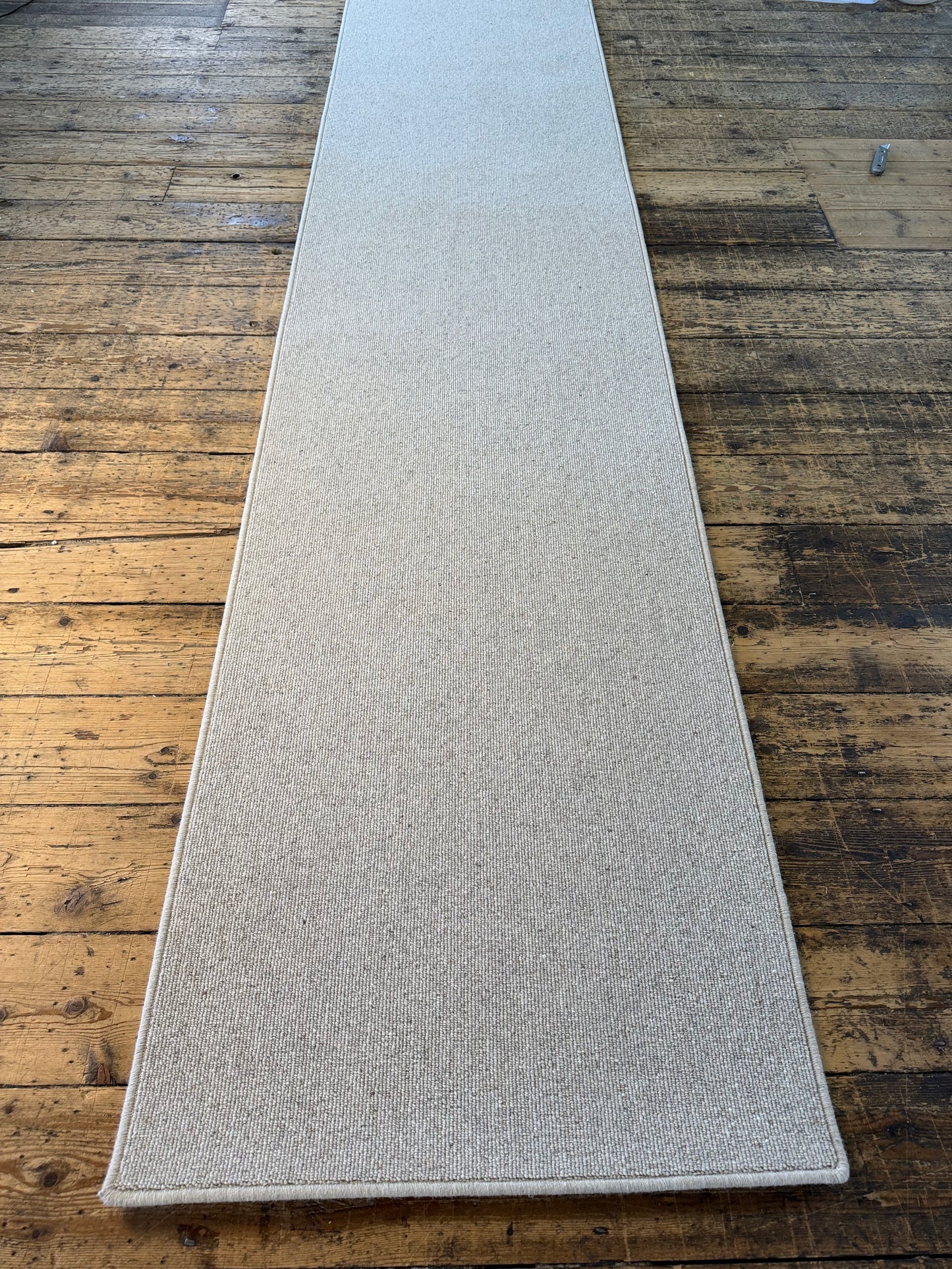Oatcake 100% wool hallway runner 75cm x 353cm