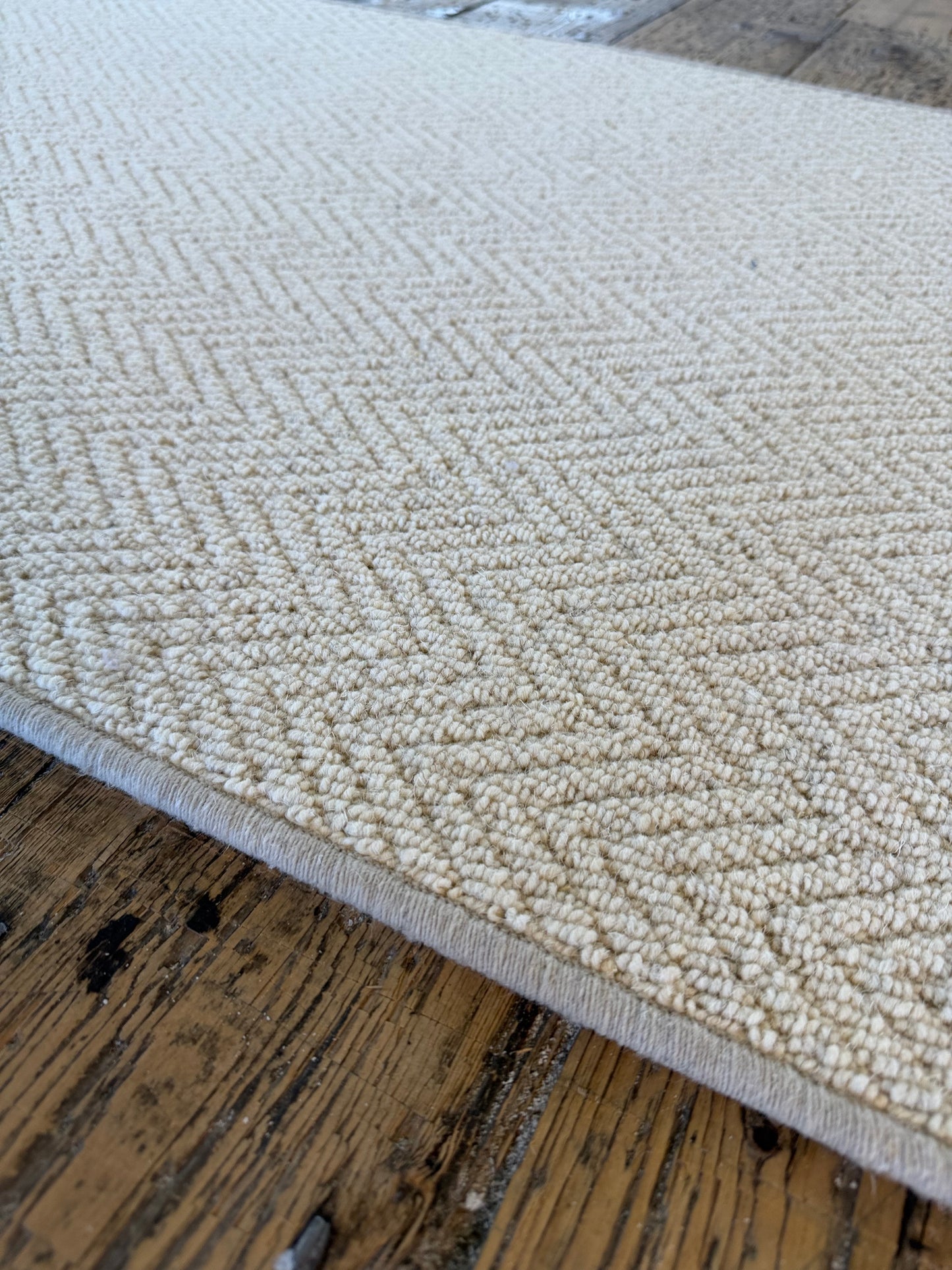 Blanc ivoire 100% wool hallway runner 80cm x 280cm