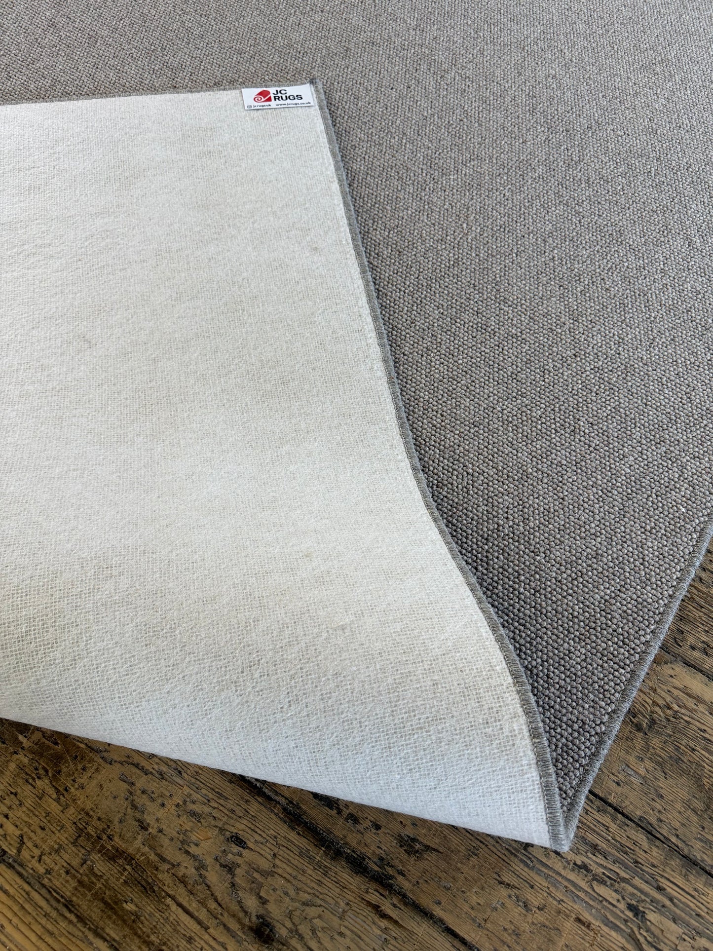 Slate grey 100% wool rug 260cm x 297cm