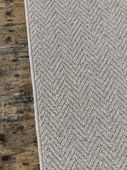 Griege herringbone 100% wool hallway runner 70cm x 241cm