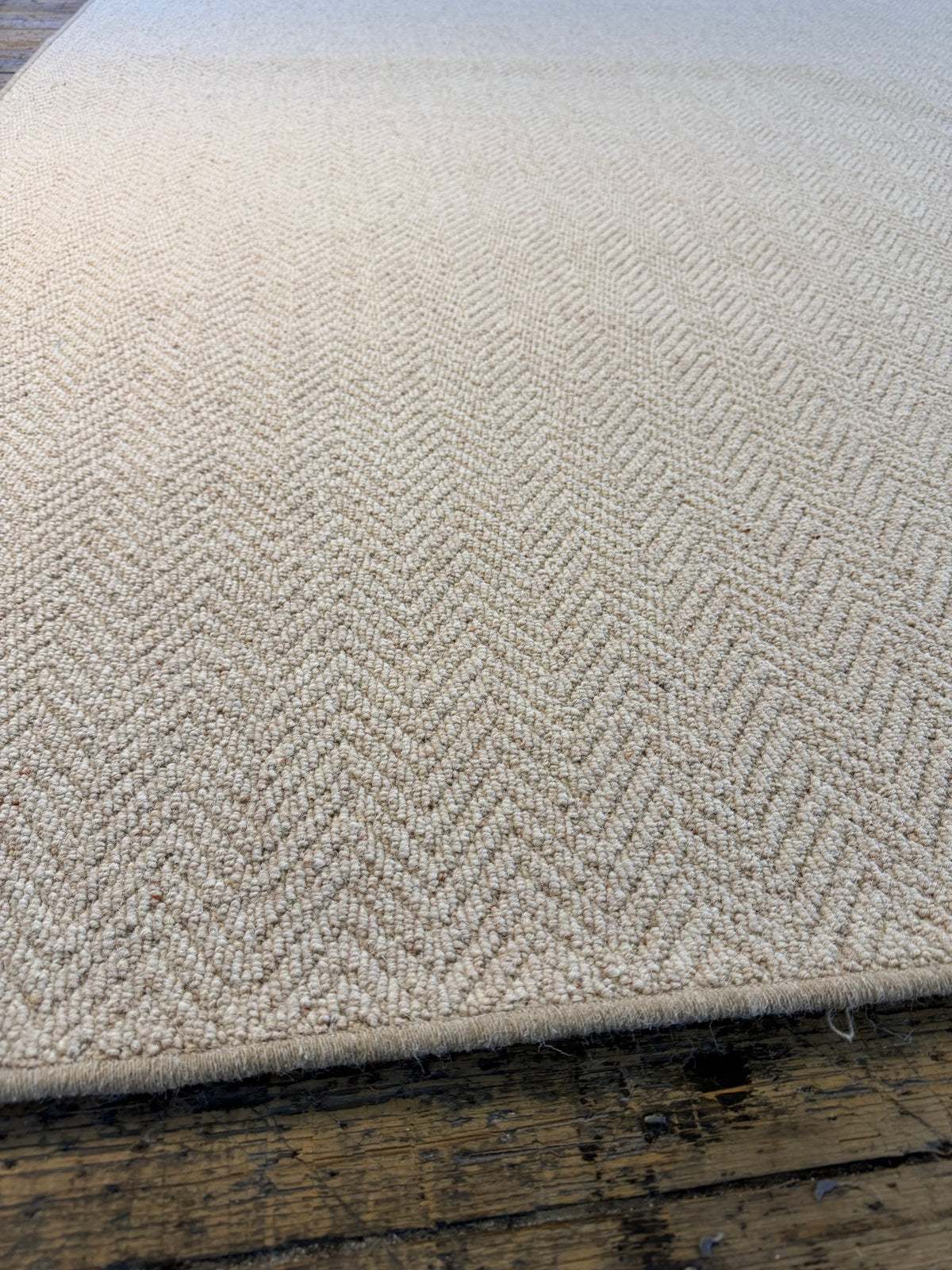 Pine herringbone 100% wool rug 385cm x 398cm