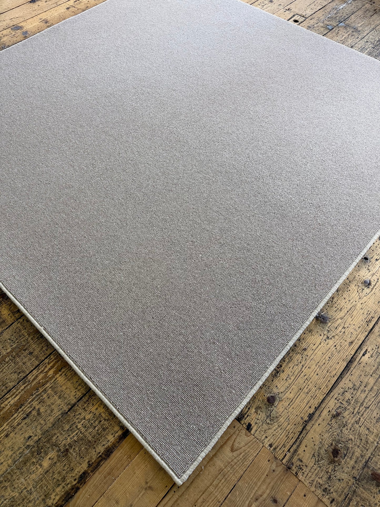 Truly taupe 100% wool rug 200cm x 200cm