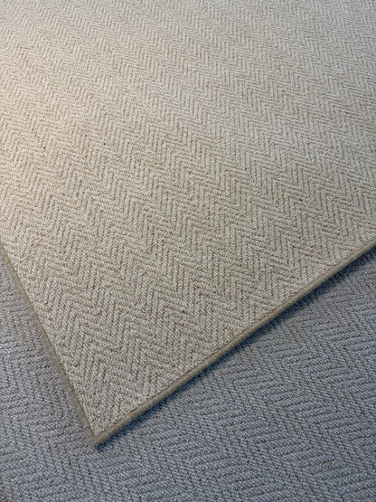 Pine herringbone 100% wool rug 385cm x 398cm