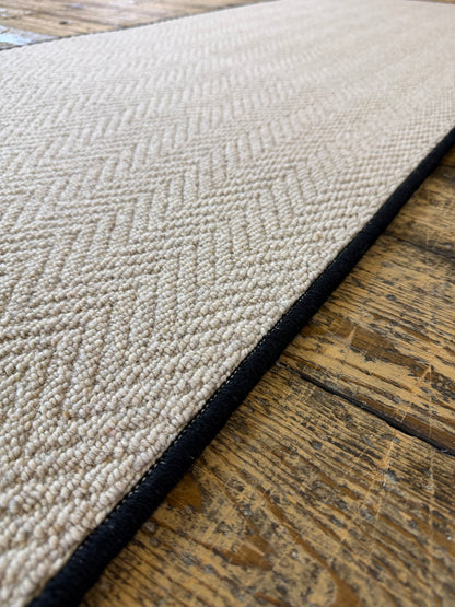 Oatcake 100% wool hallway runner 74cm x 255cm