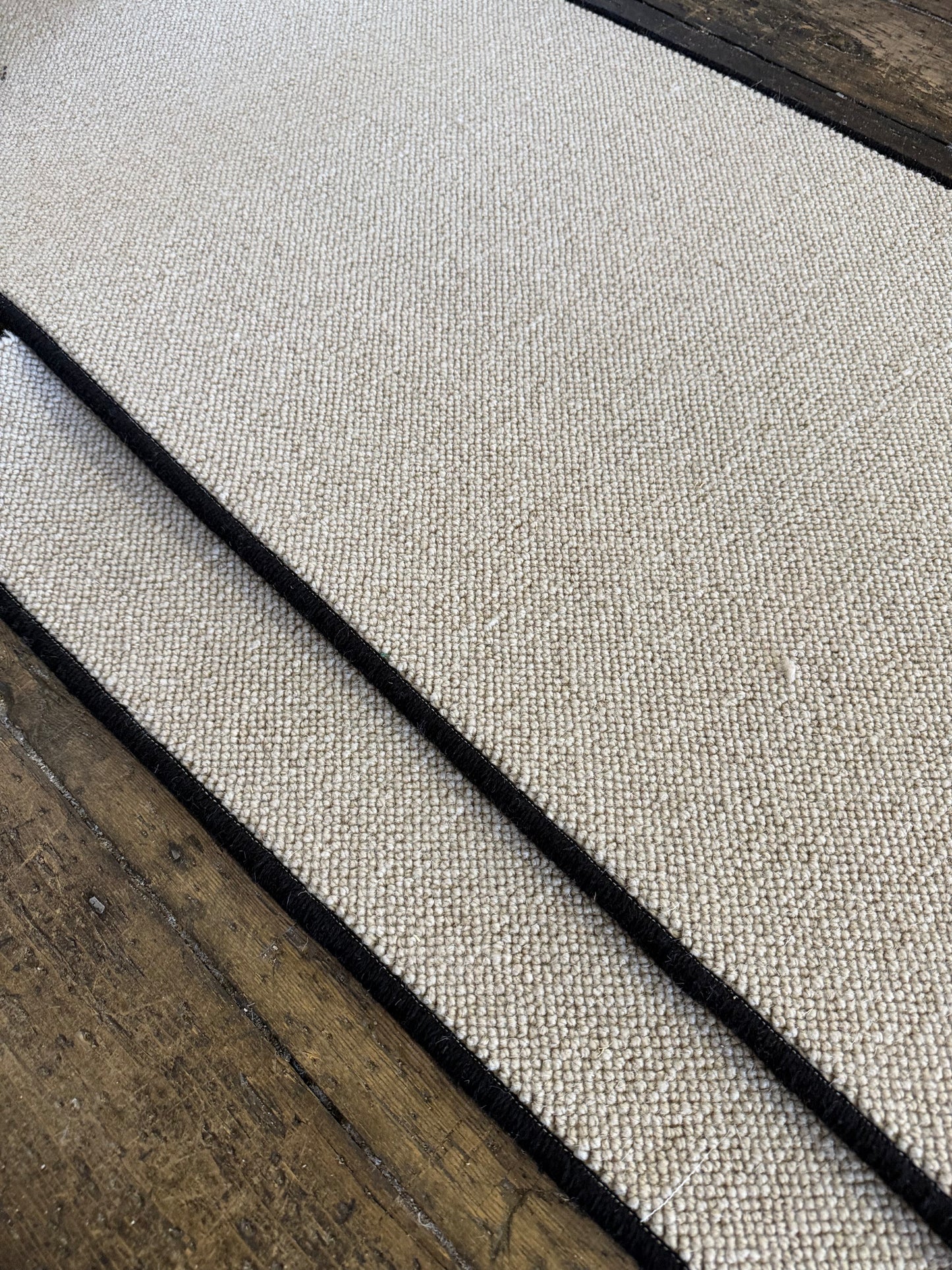 Flax 100% wool stairs runner 13 steps