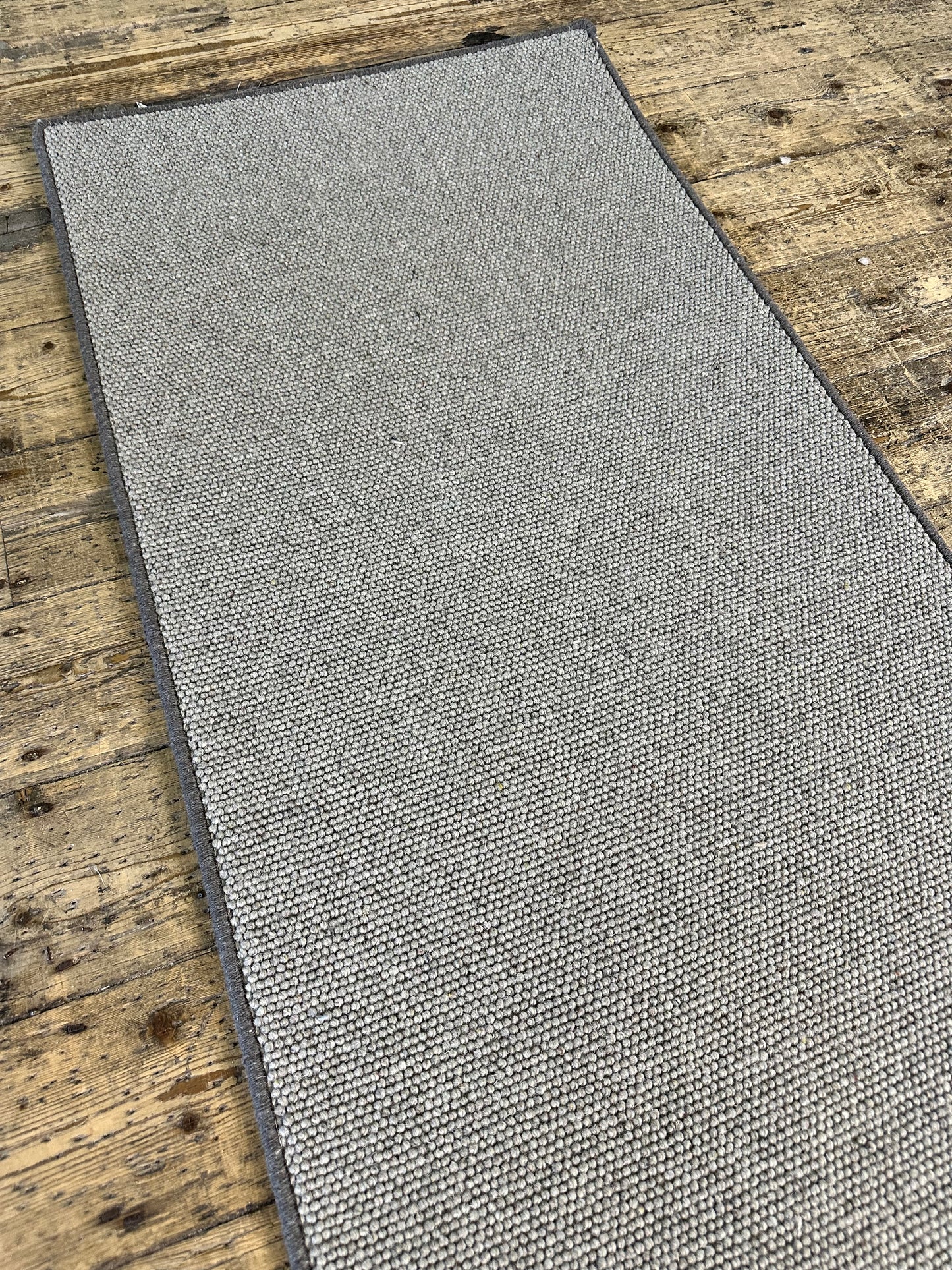 Pewter 100% wool runner 70cm x 273cm