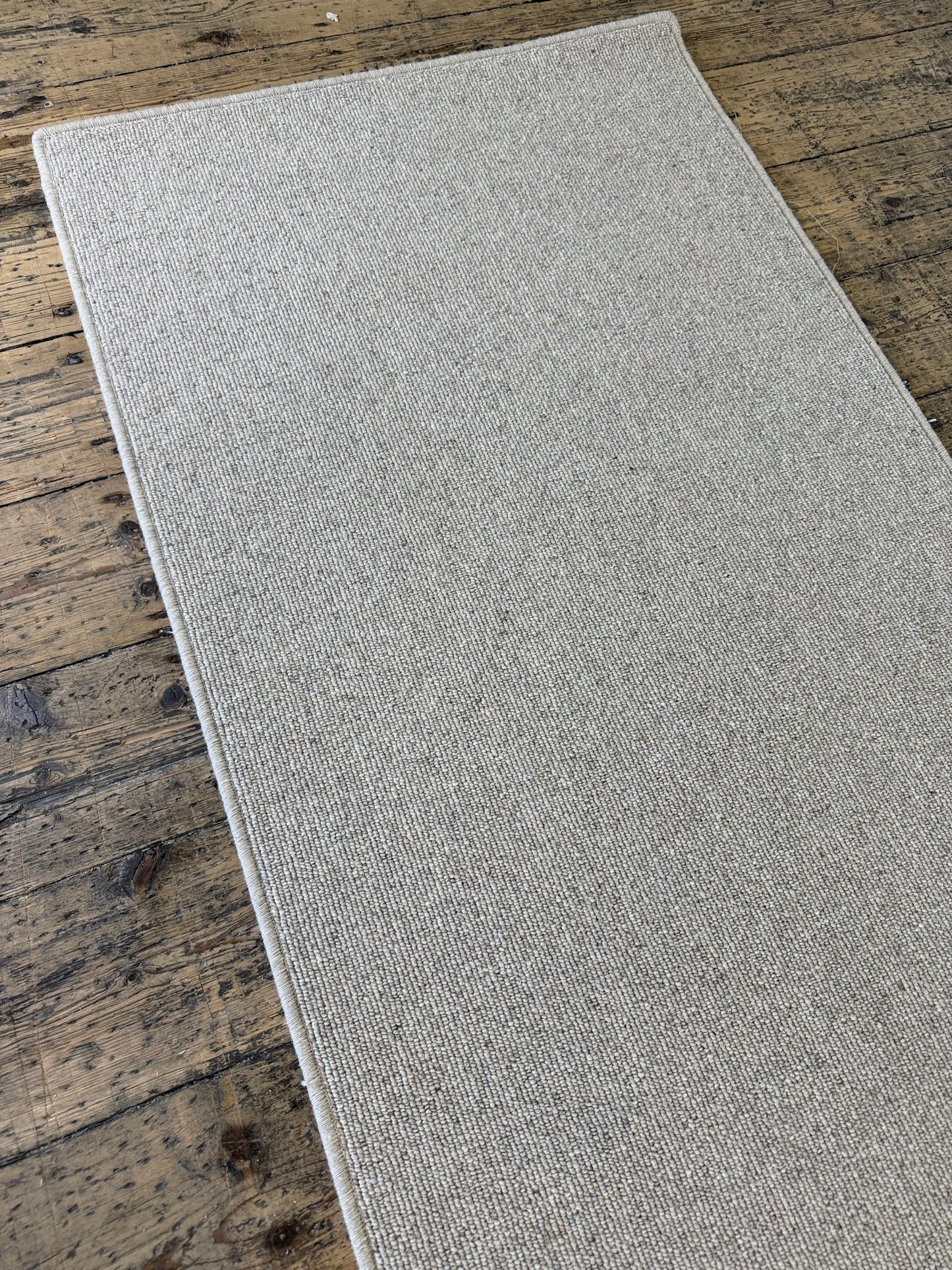 Oatcake 100% wool hallway runner 75cm x 353cm