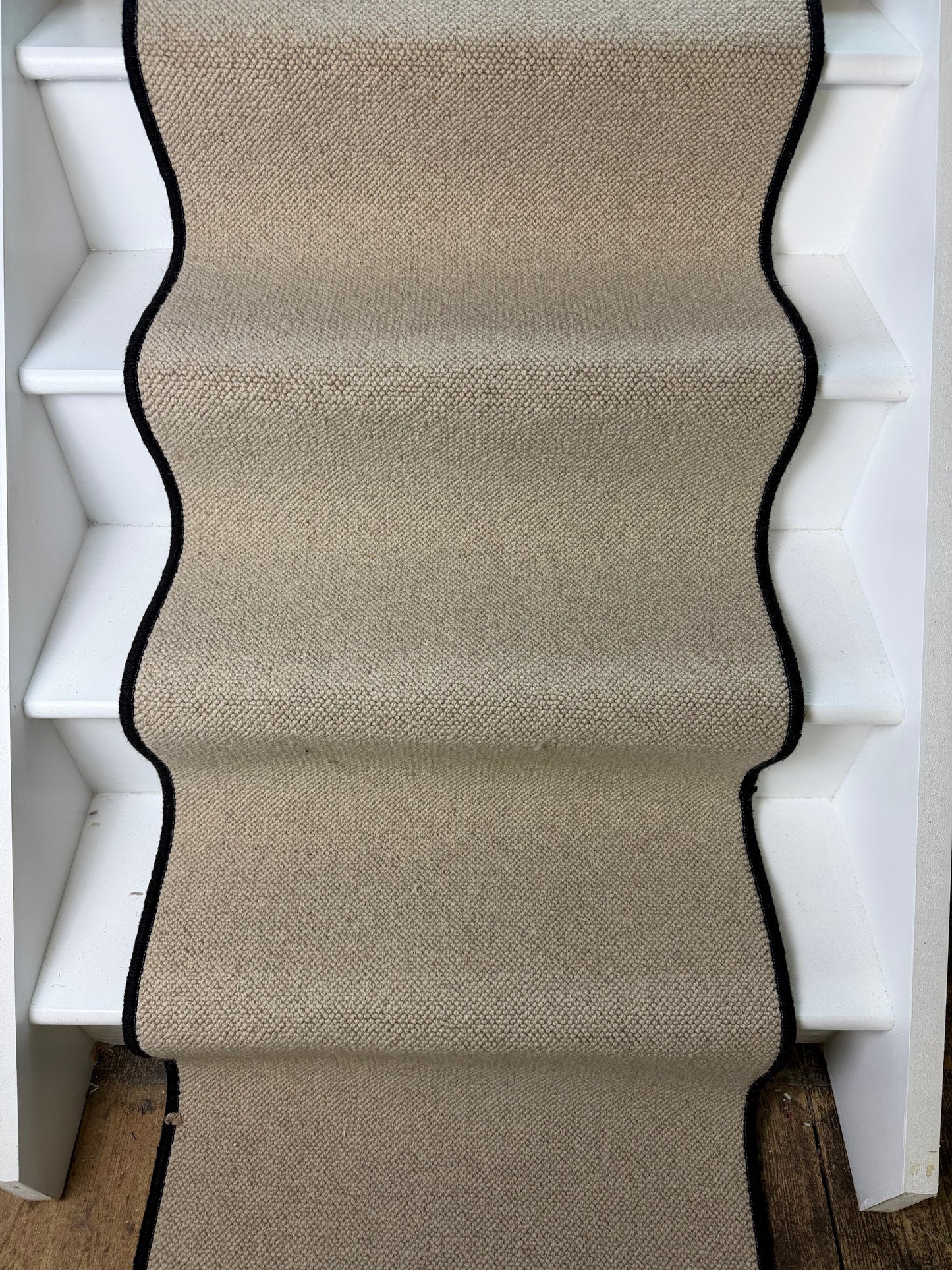 Flax 100% wool stairs runner 13 steps