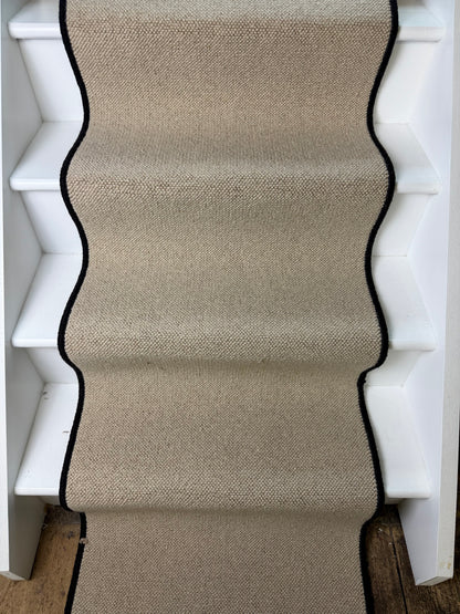 Flax 100% wool stairs runner 13 steps
