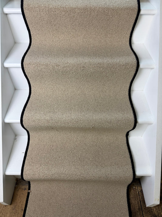 Flax 100% wool stairs runner 13 steps