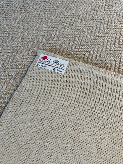 Herringbone 100% wool rug 190cm x 260cm